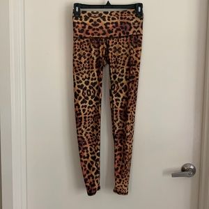 Teeki leopard exercise leggings, 26 inch inseam full length